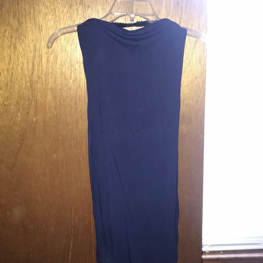 ASOS navy blue strapless dress